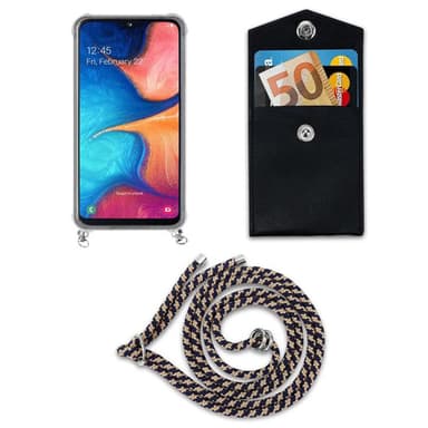 Samsung Galaxy A10e / A20e Deksel med Halskjede (blå)