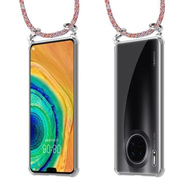 Huawei MATE 30 Deksel med Halskjede (rød)