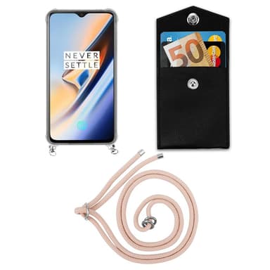 OnePlus 6 Deksel med Halskjede (rosa)