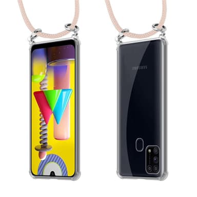 Samsung Galaxy M31 Deksel med Halskjede (rosa)