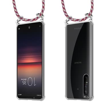 Sony Xperia 1 II Deksel med Halskjede (rød)