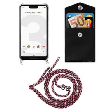 Google PIXEL 3 XL Deksel med Halskjede (rød)