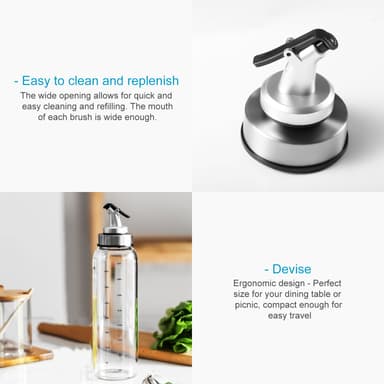 2x Oljedispenser Oljeflaskebeholder Eddik 450 ml