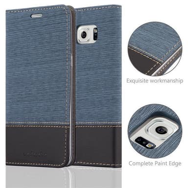Samsung Galaxy S6 EDGE PLUS lommebokdeksel etui (blå)