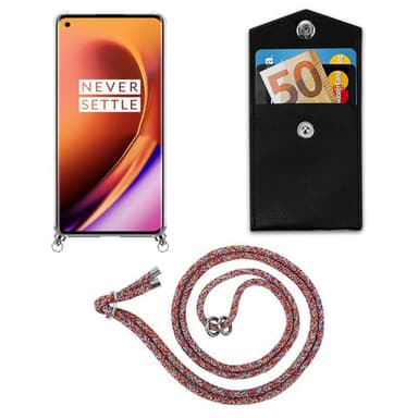OnePlus 8 PRO Deksel med Halskjede (rød)