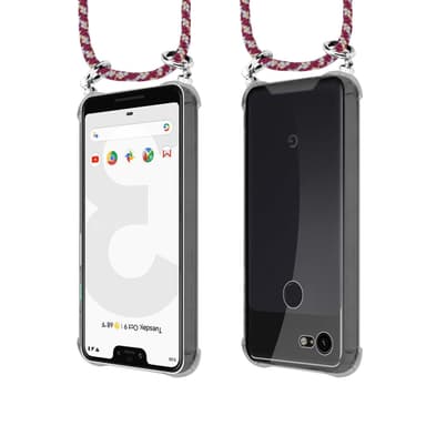 Google PIXEL 3 XL Deksel med Halskjede (rød)