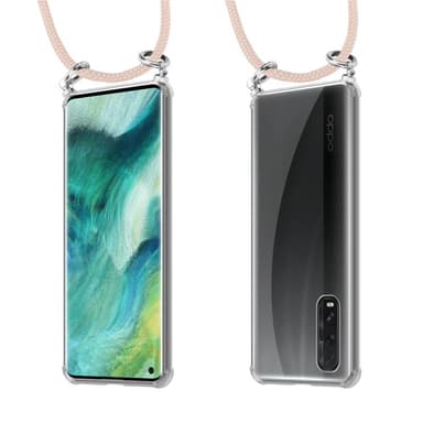 Oppo FIND X2 Deksel med Halskjede (rosa)