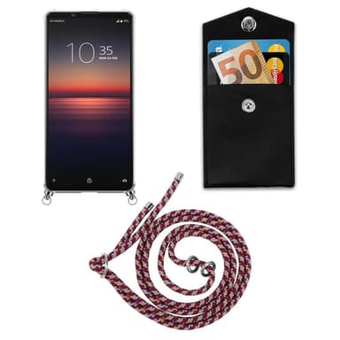 Sony Xperia 1 II Deksel med Halskjede (rød)