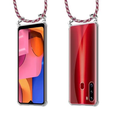 Samsung Galaxy A21 Deksel med Halskjede (rød)