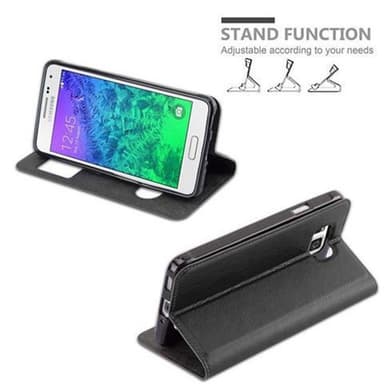 Samsung Galaxy ALPHA lommebokdeksel cover (svart)