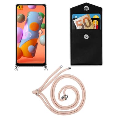 Samsung Galaxy A11 / M11 Deksel med Halskjede (rosa)
