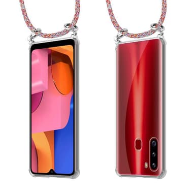 Samsung Galaxy A21 Deksel med Halskjede (rød)