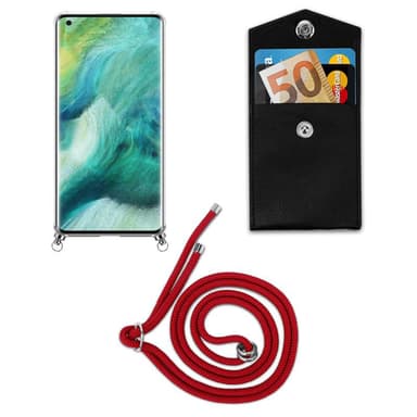 Oppo FIND X2 Deksel med Halskjede (rød)