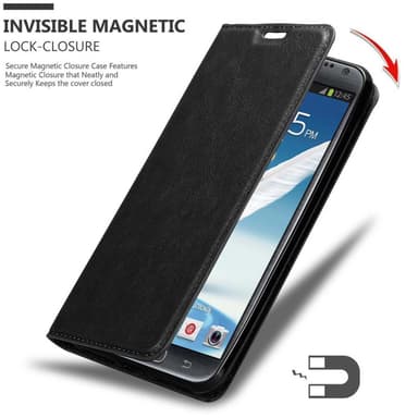 lommebokdeksel Samsung Galaxy NOTE 2 case (svart)