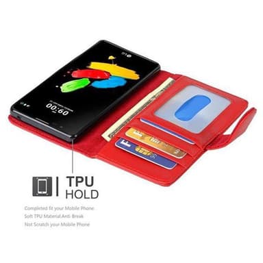 LG K8 2016 lommebokdeksel case (rød)