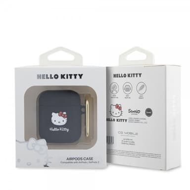 Hello Kitty AirPods 1/2 Deksel Liquid Silicone Svart