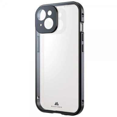 Black Rock iPhone 15 Deksel 360 Glass Transparent Svart