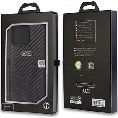 Audi iPhone 14 Pro Max Deksel Carbon Fiber Svart