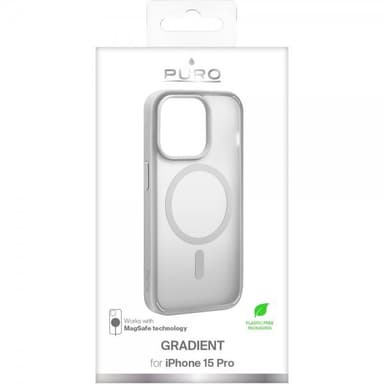 Puro iPhone 15 Pro Deksel Gradient MagSafe Sølv