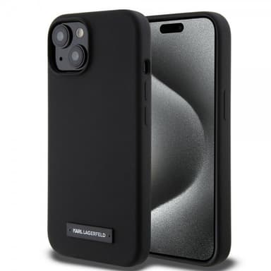 Karl Lagerfeld iPhone 15 Deksel Liquid Silicone MagSafe Svart