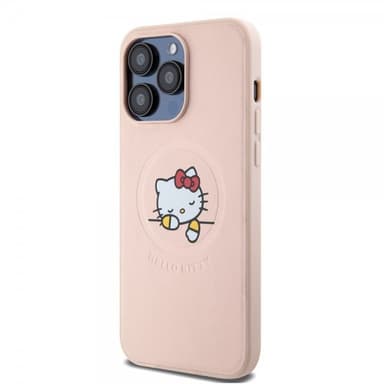 Hello Kitty iPhone 15 Pro Max Deksel Debossed Logo MagSafe Rosa