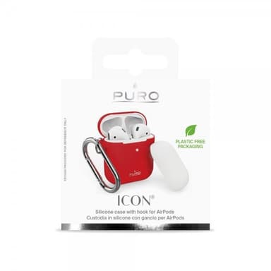 Puro AirPods 1/2 Deksel Icon Rød