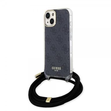 Guess iPhone 15 Deksel Crossbody Cord Svart