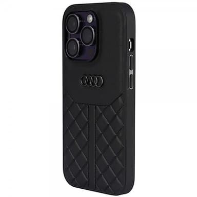 Audi iPhone 14 Pro Deksel Genuine Leather Case Svart