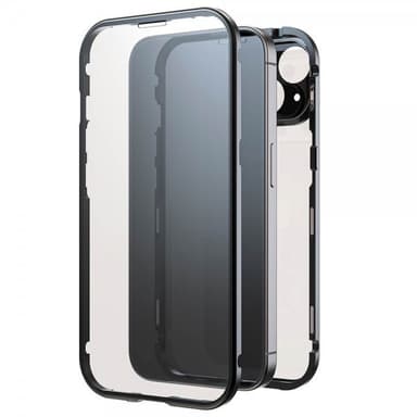 Black Rock iPhone 15 Deksel 360 Glass Transparent Svart