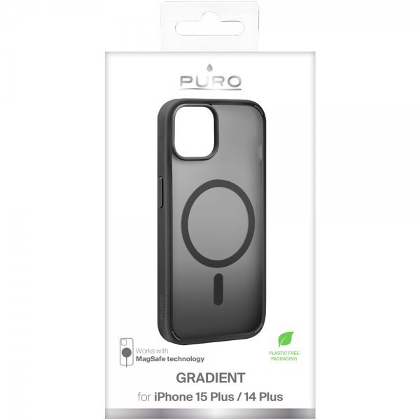 Puro iPhone 15 Plus Deksel Gradient MagSafe Svart