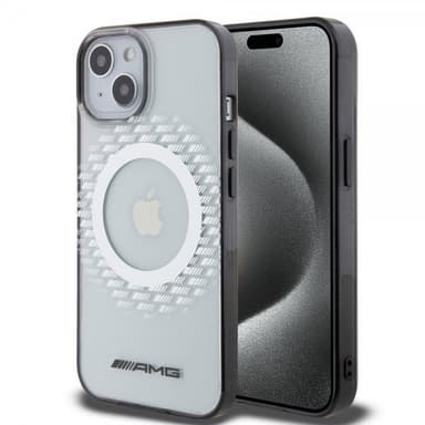 Mercedes Benz iPhone 15 Deksel Rhombus Pattern MagSafe AMG Transparent