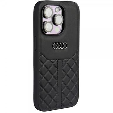 Audi iPhone 14 Pro Deksel Genuine Leather Case Svart