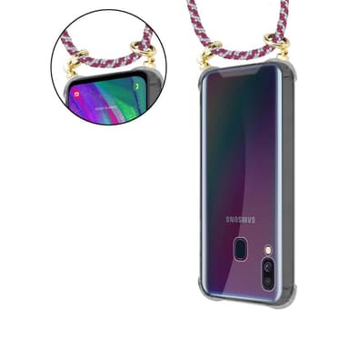 Samsung Galaxy A40 Deksel med Halskjede (rød)