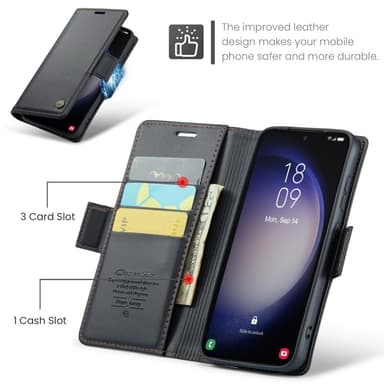 CASEME Lommebok-deksel Samsung Galaxy S24 - Svart