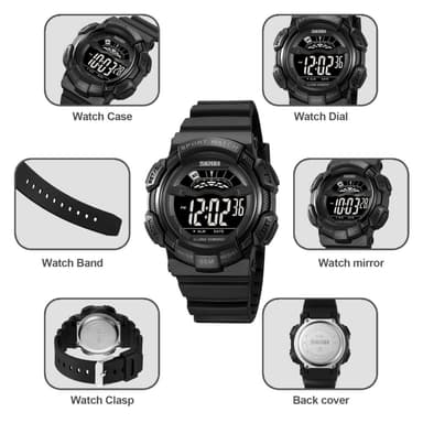 Armbåndsur Armbåndsur 50m vanntett TPU stropp