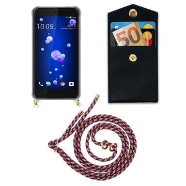 HTC OCEAN / U11 Deksel med Halskjede (rød)