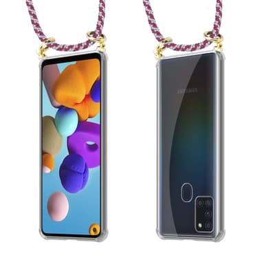Samsung Galaxy A21s Deksel med Halskjede (rød)