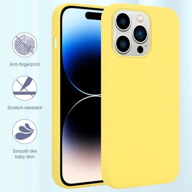 iPhone 14 PRO MAX silikondeksel case (gul)