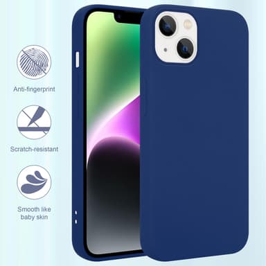 iPhone 14 PLUS silikondeksel case (blå)