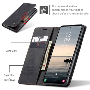 CASEME Lommebok-deksel Samsung Galaxy S23 FE - Svart