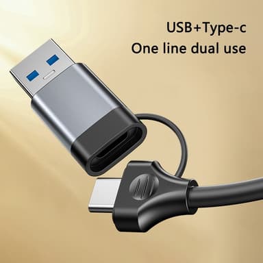 USB + USB-C Hub-adapteromformer USB 3.0+3xUSB 2.0+PD 100W