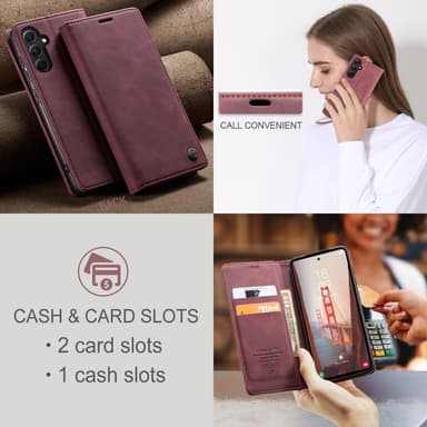 CASEME Lommebok-deksel Samsung Galaxy S23 FE - Burgund