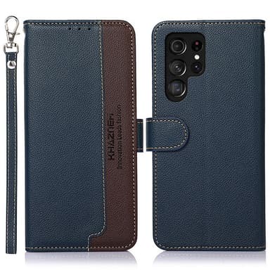KHAZNEH Lommebok-deksel til Samsung Galaxy S24 Ultra - Blå/Brun