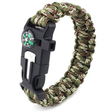 Survival Bracelet Survival Emergency Armbånd - Grønn kamuflasje