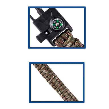 Survival Bracelet Survival Emergency Armbånd - Grønn kamuflasje