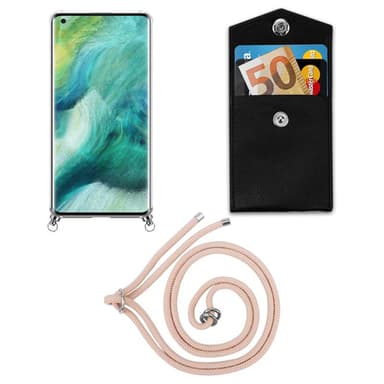 Oppo FIND X2 Deksel med Halskjede (rosa)