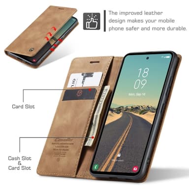CASEME Lommebok-deksel Samsung Galaxy S23 FE - Brun