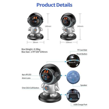 ESCAM Kameraovervåking Robotman WiFi IP-kamera Hjemmesikkerhet