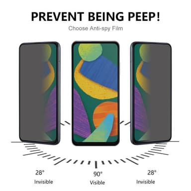 Til Samsung Galaxy A54 5G Fulldeksel Herdet Glass Privacy Anti-Peep