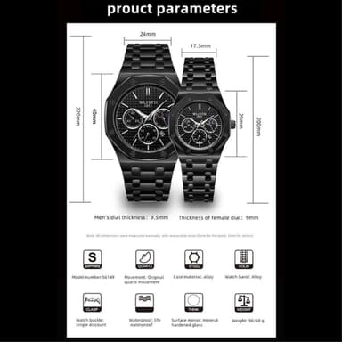 Metal Analog Classic Watch for menn Armbåndsur Armbåndsur